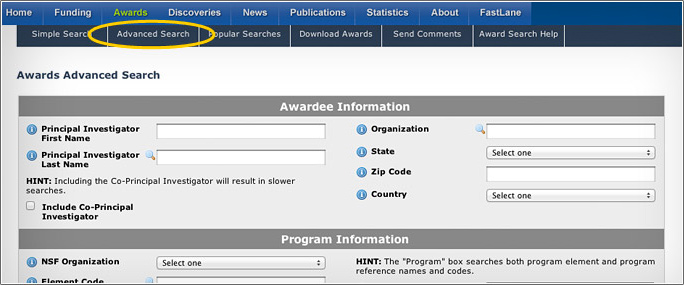 consolidated advanced search box