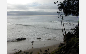 Coal Oil Point (also called Devereux Point) at high tide