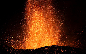 Erupting volcano