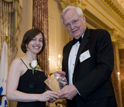 NSB's Ray Bowen presents 2010 Public Service Award to EYH President Rachel Sheinbein.