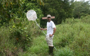 Riccardo Papa, of the University of Puerto Rico -- Rio Piedras, in the field.