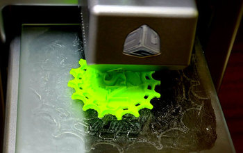 printer printing a 3-d NSF logo