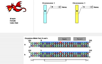 Screenshot from the BioLogica hypermodel, a tool for researchers and teachers