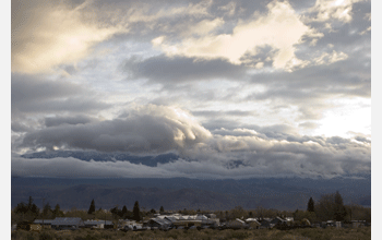 Town of Independence, Calif., at sunrise during the T-REX atmospheric turbulence project study