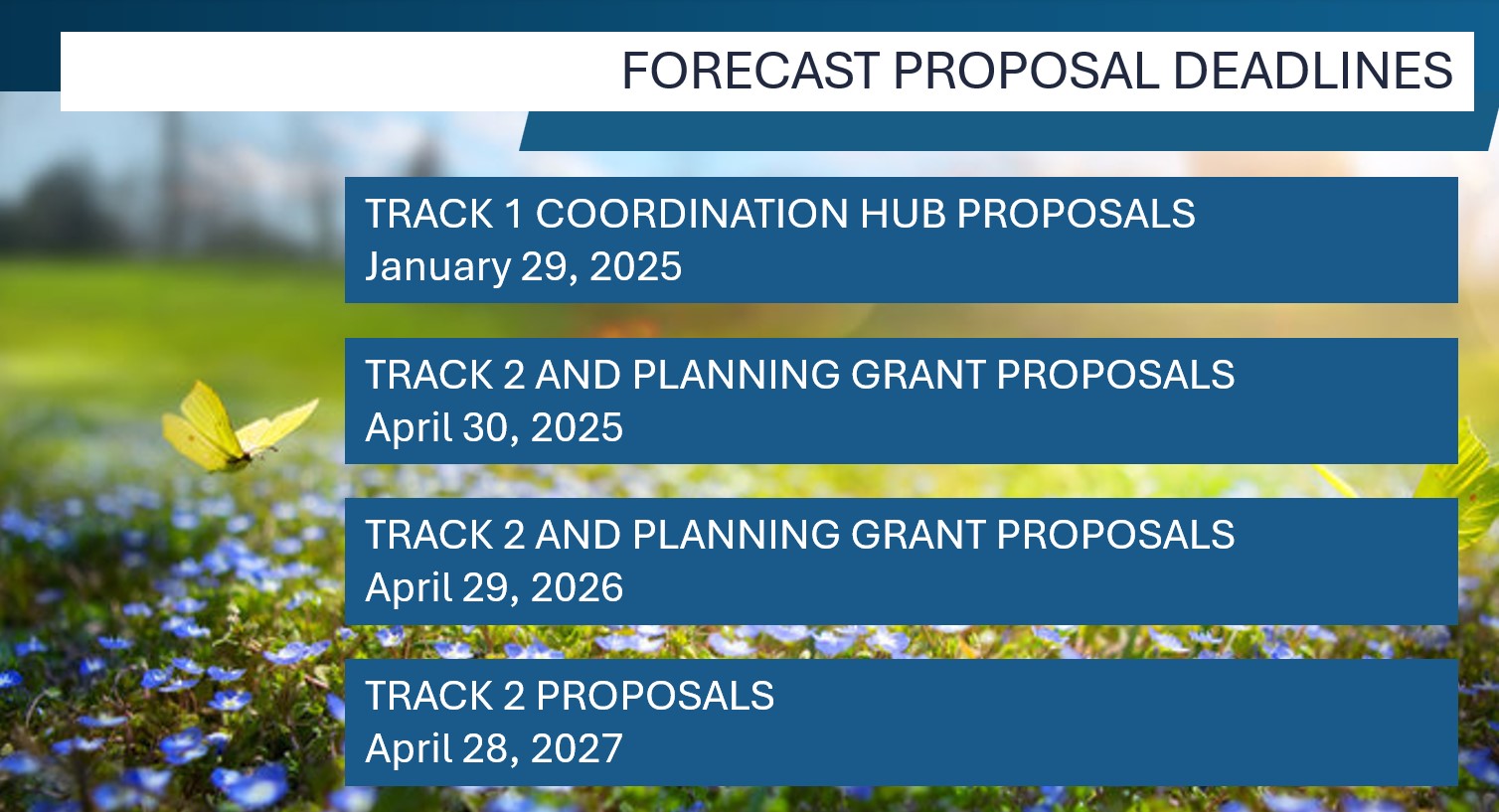 FORECAST description with icons for five main program attributions.