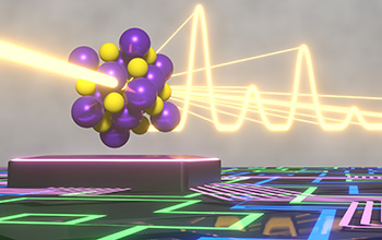 Illustration representing computational model that can predict the structure of crystalline materials