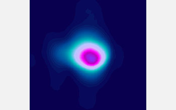 A coherent (laser-like) X-ray beam as it impacts a surface