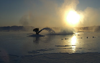 Artificial ice pad for Lake El'gygytgyn project's drilling operations