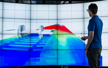 CAVE2 system simulation of railroad tracks