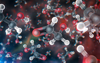 Molecular structure of glycolaldehyde