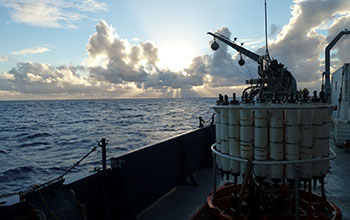 Preparing to retrieve samples of ocean water for analysis