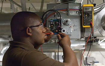 Student at a Building Efficiency for a Sustainable Tomorrow center