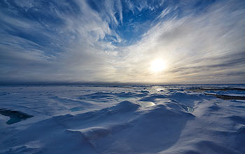 Melting ice in the Arctic Ocean