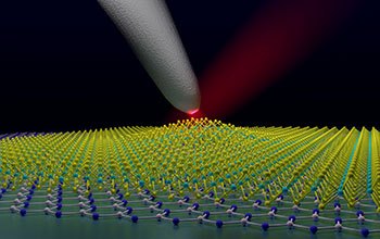 Nano-optical probe investigating strained nanobubble of tungsten diselenide