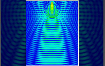 Microwaves traveling through sample inside an NMR magnet