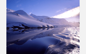 View from the Gerlache Strait between Anvers Island and the Antarctic Peninsula