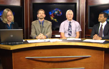 Image showing, left to right, Adam Leroy of NRAO, Brad Whitmore of STSI, and Kartik Sheth of NRAO.