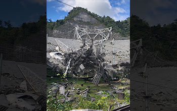 Damage to the 305-meter telescope at Arecibo Observatory