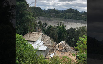 Damage for the 305-meter telescope at Arecibo Observatory