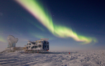 northern lights above research station