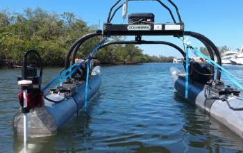 robotic boat on a river