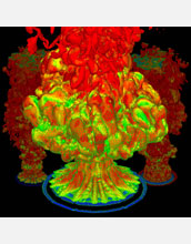 The turbulent instability dynamics of large fire plumes