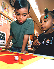 Students participating in the Milwaukee Urban Systemic Initiative invent math games