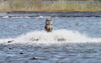 evovolt device in a wastewater lake