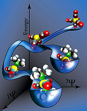 When light strikes an organometallic complex an electron can be excited into a higher-energy state