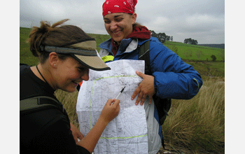 Mapping glacial deposits and inter-bedded, non-glacial maps on topographic base maps.