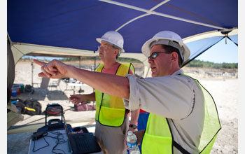 Researchers discuss laser scanner they used to take high-resolution images of field of dino tracks