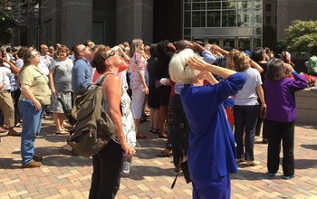 People watch the Great American Solar Eclipse