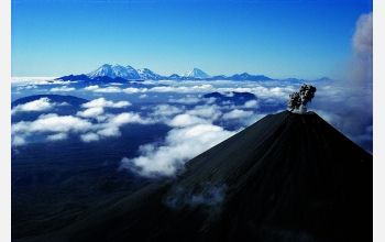 Eruption of the Karymsky volcano in Kamchatka, Russia