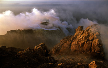 Unusual rock formations  at Merapi in Java