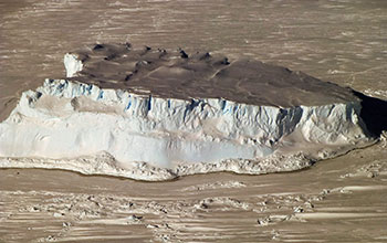 An iceberg trapped in sea ice in the Amundsen Sea