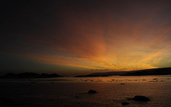 Sunset at Palmer Station two days before the first day of winter in the Southern Hemisphere