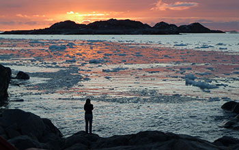 A spring sunset at Palmer Station, Antarctica