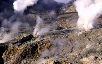 Moon-like landscape of Papandayan's caldera