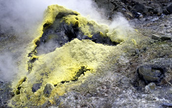 A fumarole on the caldera Papandayan in Java