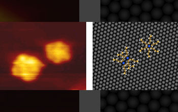 Movie still showing what happens when single molecule moves to close to a chain of molecules