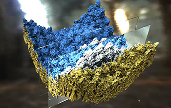 The turbulent mixing of two fluids in a Richtmyer-Meshkov instability problem using ray tracing