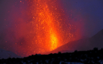 Strombolian blast from the main crater of the Naboko vent