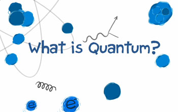blue bubbles and the text what is quantum