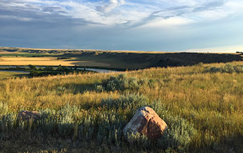 A canyon along U.S. Route 87 in rural Montana