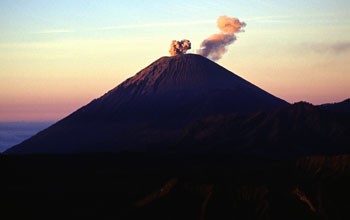 Ash emissions from Semeru, Java's highest peak