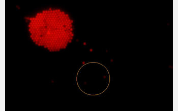 An individual nanoparticle, part of a new technique called rapid electrokinetic patterning