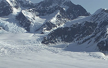 Glacier and mountains