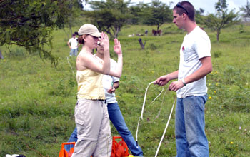 Student explains orientation for performing an azimuthal receptivity survey