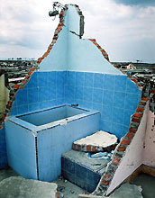 Bathroom of a brick home in Sumatra that partially survived the tsunami